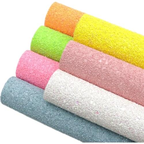 David accessories 7pcs/set 20*33cm Chunky Glitter Synthetic Leather Fabric For Bows DIY Handbag Shoes Craft Material,1Yc11559