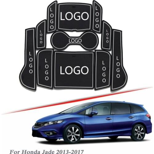 Brand LOGO Car Styling For Honda Jade 2013-2017 Gate slot pad Interior Door Groove Mat Non-slip dust Mat Interior Accessories