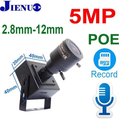 5MP POE Mini Ip Camera Audio Cam 128G Cctv Security Surveillance 2.8-12mm Zoom High Zoom Onvif HD Video Home Camera JIENUO