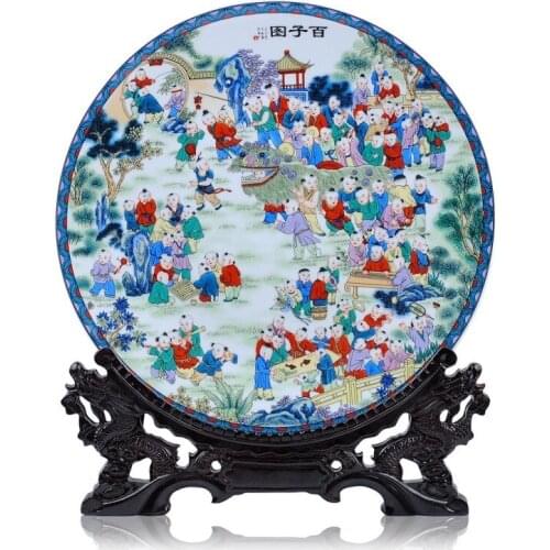 BEST business birthday present - vintage handicraft boys Mascot porcelain plate Decor art Decoration