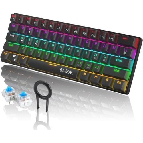 Mk-606-61 Key Mechanical Keyboard Wired Led Backlit Axis Gaming Mechanical Keyboard For Desktop