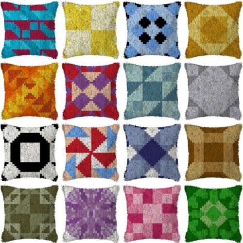 Series DIY Latch Hook Rug Kit 3D Segment Embroidery Pillow Wool Cross Stitch Carpet Set Crafts