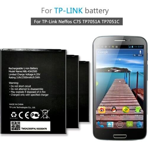 NBL-43A2500 2500mAh Li-ion Polymer Battery For TP-Link Neffos C7S TP7051A TP7051C Bateria