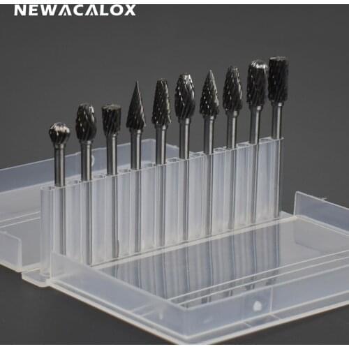 NEWACALOX 20pcs/set Dremel Carbide Burrs Drill Bit Rotary Burr Micro Drill Bits for Metal Woodworking Carving Tool Glass Diamond
