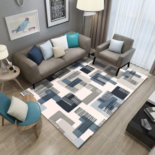 Customizable Geometric Full Bedroom Floor Mats, Living Room Coffee Table Carpets, Whole Bedroom Carpets And Bathroom Non-Slip Ma