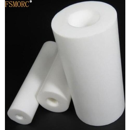 White polytetrafluoroethylene hollow rod environment-friendly non-toxic DIY PTFE sleeve /diameter 12~25mm hole 5~20mm PTFE bar