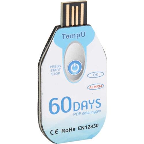 Temperature Data Logger Single Use PDF Report USB Port 10000 Points Single Use