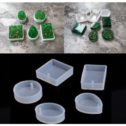 5pcs DIY Silicone Mould Craft Mold For Resin Necklace Jewelry Pendant Making