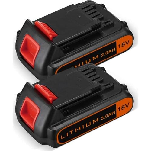 18V 2.0Ah 3.0Ah BL2018 Replacement for Black & Decker 20V Battery Max Lithium LBXR20 LB20 LBX20 LST220 LB2X4020 Cordless Tools
