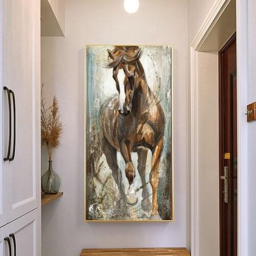 Modern Vertical Canvas Horse Painting Cuadros Paintings on the Wall Home Decor Canvas Posters Prints Pictures Art no frame