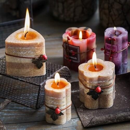 European style fragrant chervil candle triangle flower shape romantic candlelight dinner birthday wedding gift smokeless candle