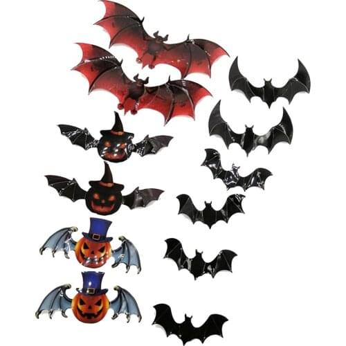 Halloween Decoration 3D Black PVC Bat Halloween Party DIY Decor Wall Sticker Bar Room Halloween Party Scary Decos Props 60pcs