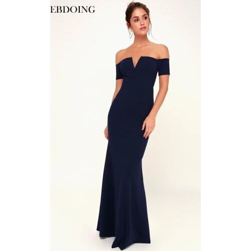 EBDOING Charming Evening Dresse Robe de soiree High Quality Off The Shoulder Long Fromal Dress Vestidos de festa Party Gown