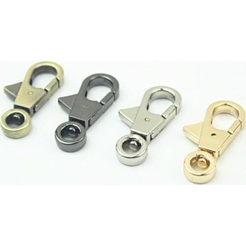 1pcs Metal Snap Hook Trigger Lobster Clasps Clips Spring Gate Leather Craft Tiny Pet Leash Bag Strap Webbing Keychain Hooks DIY