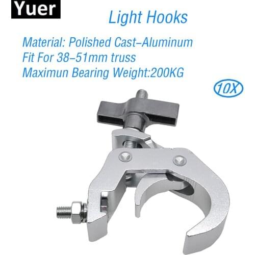 10Pcs/Lot Aluminum Stage Light Hooks Load Bearing 200kg stage equipment LED Stage light truss dj disco light club hanging hook