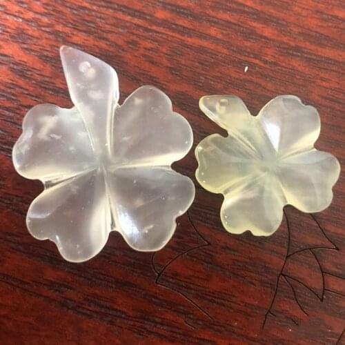 10 pics lot Crystals rock jade quartz Clover, lucky grass Four Leaf Clover Pendant decoration Gemstone Bracelet accessories heal