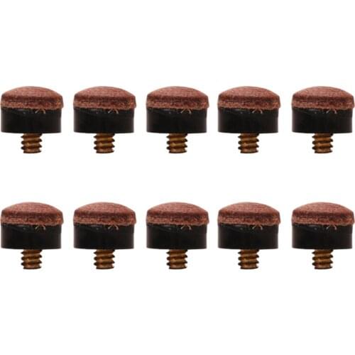 10x 12mm Billiards Screw On Pool Cue Stick Replacement Repair Tips Accessory