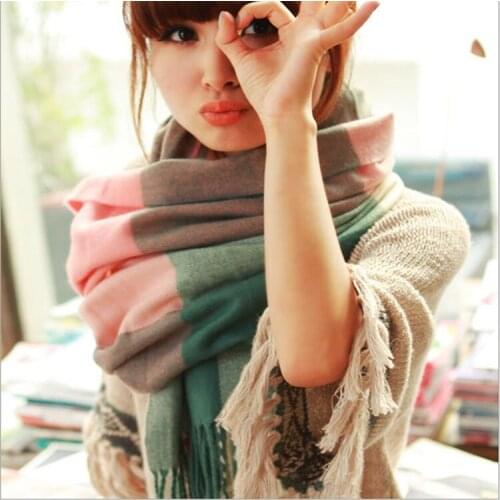 2016 new winter Korean long Plaid cashmere scarf shawl wholesale womens lovers