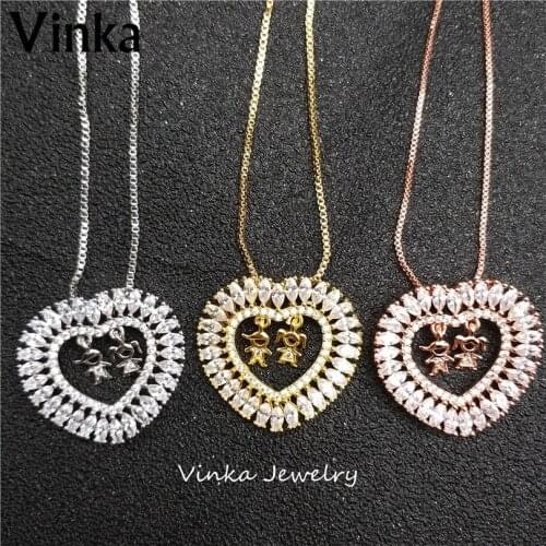 5pieces 2018 New AAA Quality Unique "LOVE" Shape Including Boy and Girls pendant necklace Gift For Women