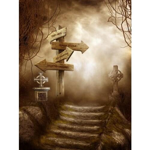 5x7 Halloween Photography Backdrop Background Cloth Digital Vinyl Photo Background Studio Props Pumpkin Backdrops