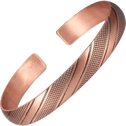 Wollet 6.7'' Non Magnetic Copper Bracelet Bangle Women Jewelry Cuff Bracelet Ladies