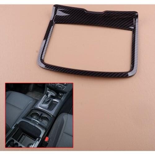 Car Carbon Fiber Style Interior Cup Holder Decoration Cover Trim Frame Fit For Dodge Charger 2015 2016 2017 2018 2019 2020