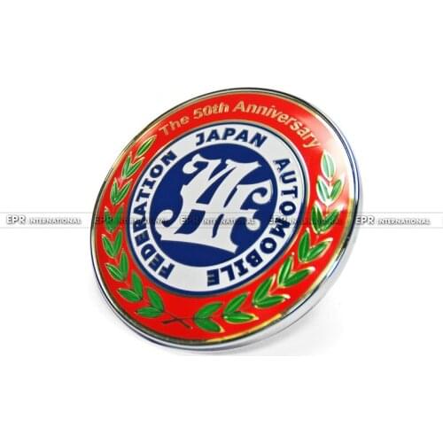 Car-styling Universal JDM JAF 50th Anniversary Colorful Front Grill Badge 90MM Diameter Metal Base Plastic