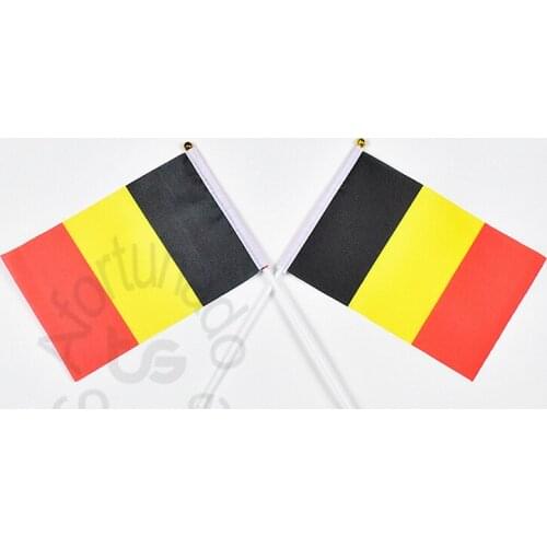 Belgium flag Banner 14*21cm hand waving National flag Home Decoration flag banner