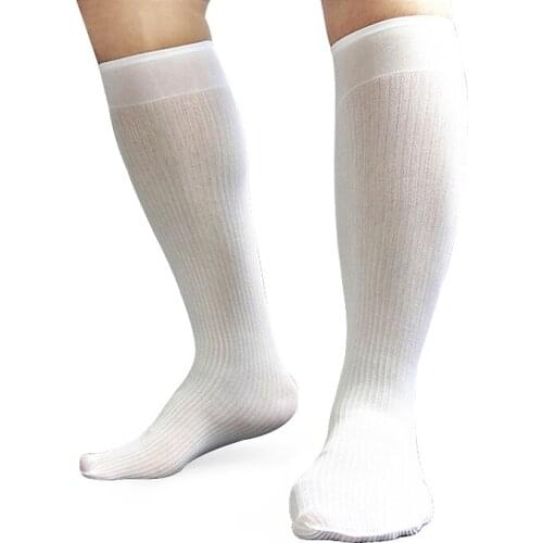 White Mens Formal Socks Famous Design Brand New Striped Softy Male Hose Stocking Dress Suit Socks