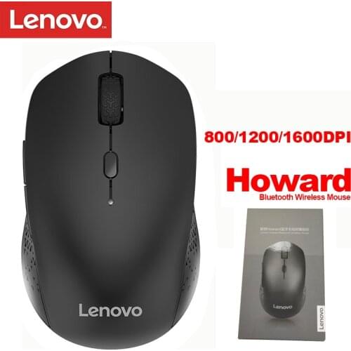 LENOVO Wireless Bluetooth Howard Mouse with 1600DPI Skin-Like Surface 10M Wireless Transmission Mice for Computer Laptop