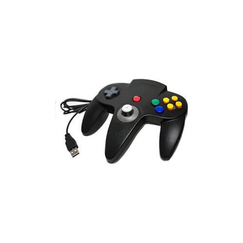 Black USB N 64 Game Gamepad Video Game Wired Controller Joypad Joystick For PC/Mac/N64