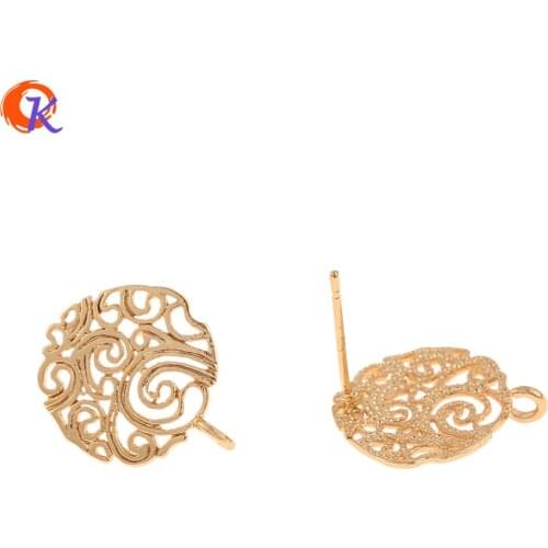 Cordial Design 40Pcs 14*17MM Jewelry Accessories/Earrings Stud/Genuine Gold Plating/DIY Making/Hand Made/Earring Findings