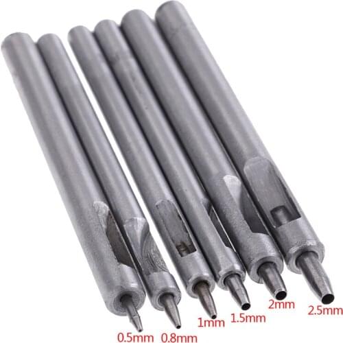 DIY 0.8MM-2.5MM Handmade Belt Punching Leather Hole Punch Hollow Drilling Tools Leather Handicraft Puncher Set Leather Tool