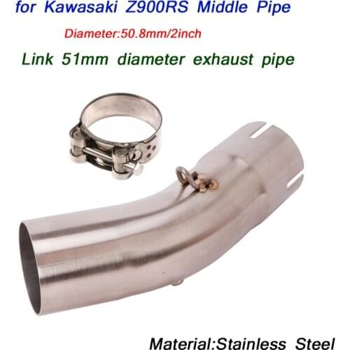 For Kawasaki Z900RS 51mm Header Stainless Steel Pipe Middle Link Pipe Silp on Motorcycle Exhaust System Tail Muffler Silencer