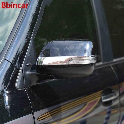 For Toyota Land Cruiser LC200 2012 - 2016 2017 Glossy ABS Chrome Rearview Mirror Rubbing Strip Trims 2pcs Car Styling