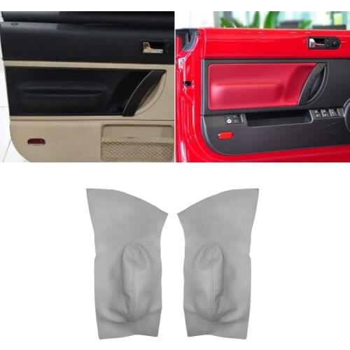 For VW Beetle 1998 1999 2000 2001 2002 2003 2004 2005 2006 - 2010 2pcs Car Front Door Armrest Panel Cover Sticker Trim Gray