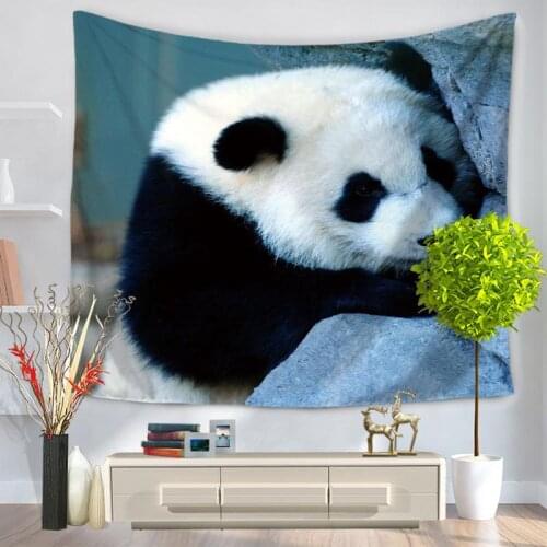 Home Decorative Wall Hanging Carpet Tapestry 130x150cm Rectangle Bedspread Animal Panda Pattern GT1096