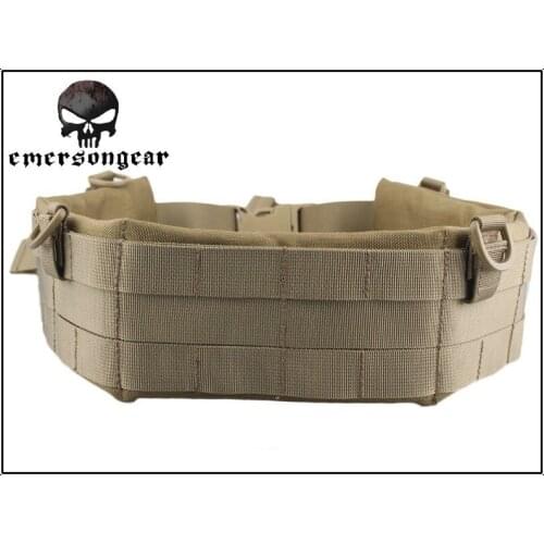 EMERSON MOLLE Military Army Padded Patrol Canvas Belt w/ Airsoft Painball for Men EM5606 Kakhi