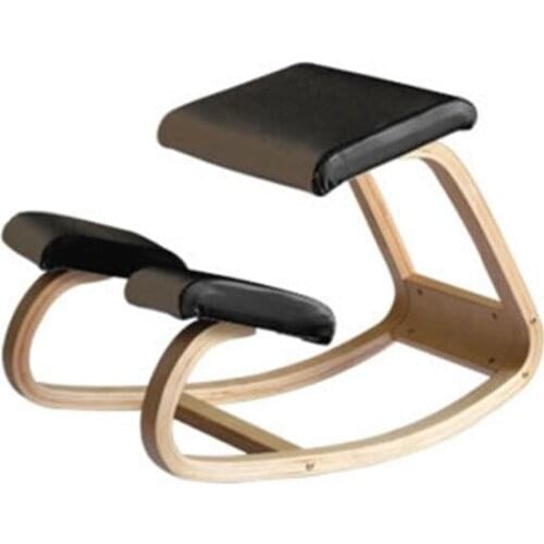 Ergonomic Kneeling Chair Stool Office Chair Rocking Wooden Kneeling Computer Posture Chair Correct Posture Anti-myopia