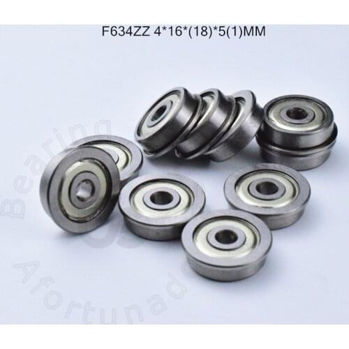 F634ZZ 4*16*(18)*5(1)MM 10pieces free shipping bearing Flange bearings 634 F634Z F634ZZ chrome steel deep groove bearing