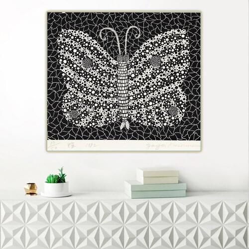 Citon Yayoi Kusama《Butterfly, 1982》Canvas Art Oil Painting Famous Artwork Poster Picture Wall Background Decor Home Decoration