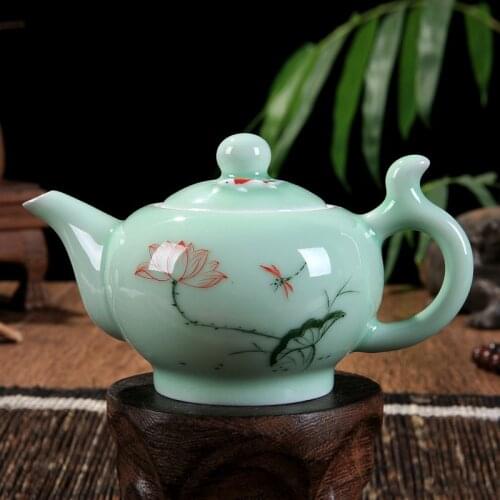 Chinese Celadon Teapot Creative Ceramic Tea Pot Home Decor Porcelain Tea Kettle Kung Fu Handmade Teapots