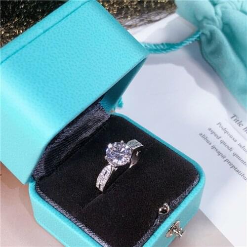 Personality Fashion OL Woman Girl Party Wedding Gift White Simple AAA Zircon S925 Sterling Silver Ring