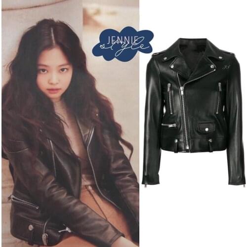 Kpop Korean Celebrity same Autumn Women Slim Jackets Black casual Pu Leather Jacket female korean casual streetwear Jacket Coat