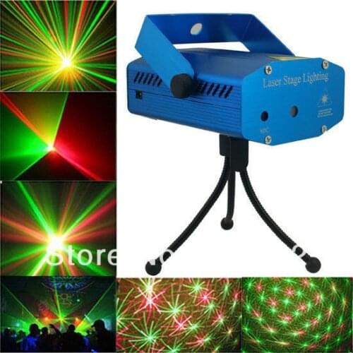 Red & green mini stage sound/auto controled party holographic lighting ktv bar dj disco laser projector colorful dance light
