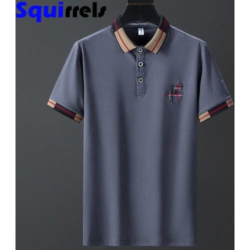 95% cotton summer mens short-sleeved T-shirt with collar slim fit POLO shirt mens t-shirt top clothes casual wear clothing