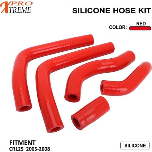 Motorcycle Silicone Red Radiator Coolant Water Hose Tube For Honda CR125 CR 125 2005 2006 2007 2008 Off Road Motocross