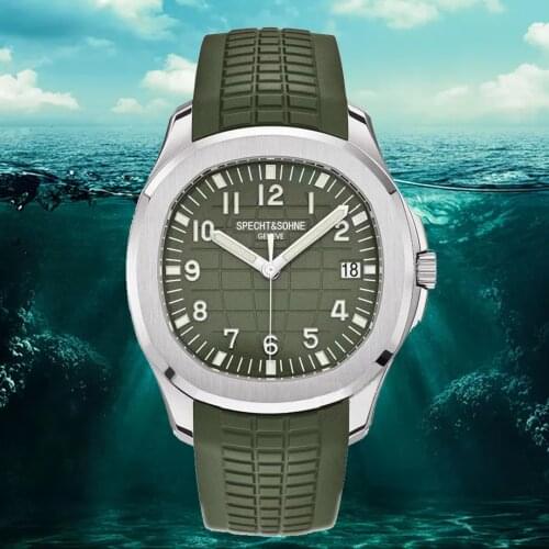 2021 New Arrivals Hot Selling Luxury Brand Automatic Watch Men Sports Watches Green Rubber Starp Waterproof Relogio Masculino