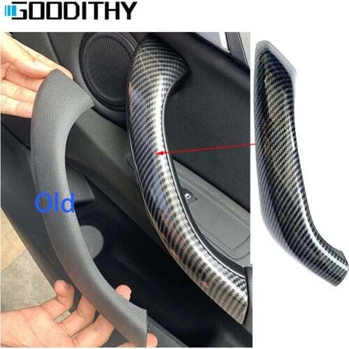 New Carbon Fiber Color Interior Door Handle Cover Trim 4PCS Set For BMW X1 X2 F48 F49 F39 2016-2020