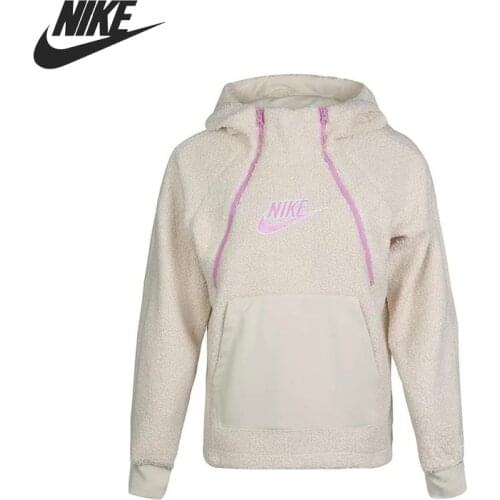 Original New Arrival NIKE W NSW PO HOODIE SHERPA Womens Pullover Hoodies Sportswear